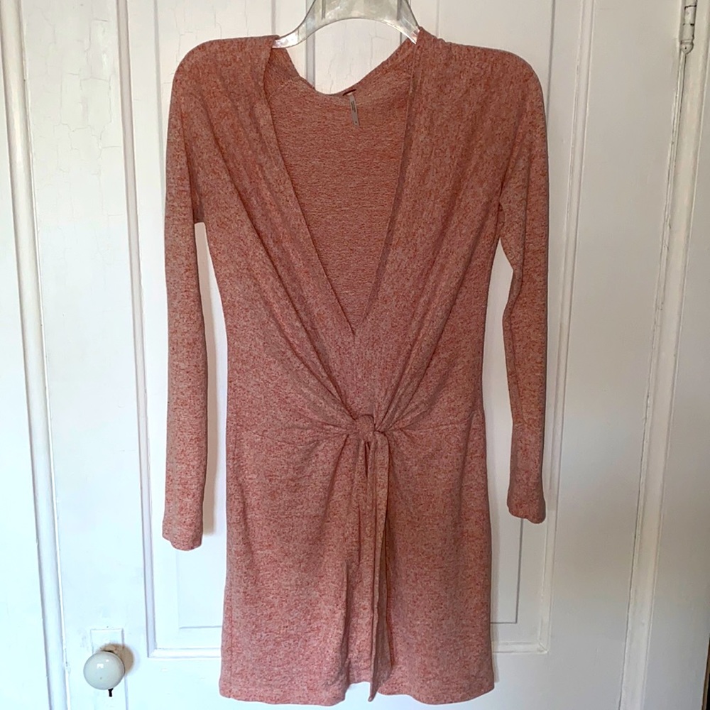 “Free People” Long Sleeve Wrap Dress